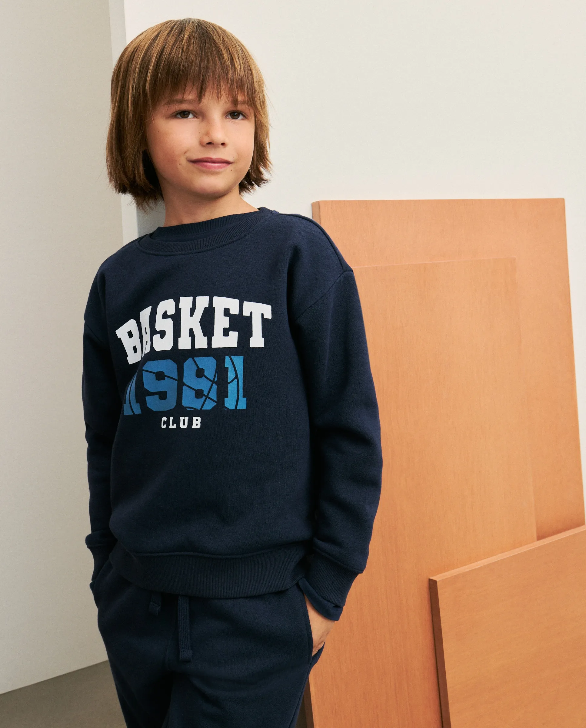 

Детская баскетбольная худи с круглым вырезом Kids El Corte Inglés, синий