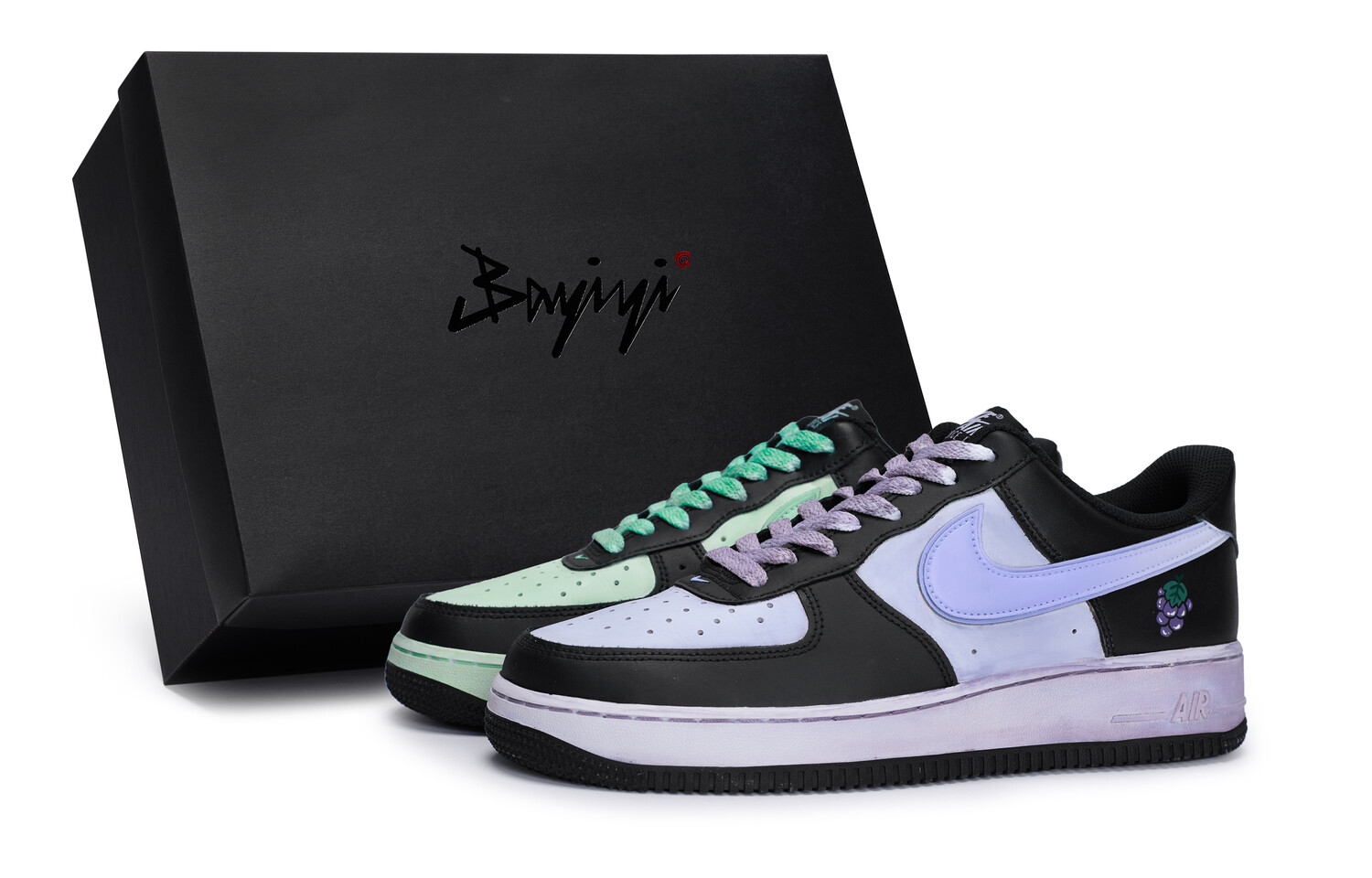 

Кроссовки Air Force 1 для скейтбординга унисекс с низким верхом, зеленый/фиолетовый Nike