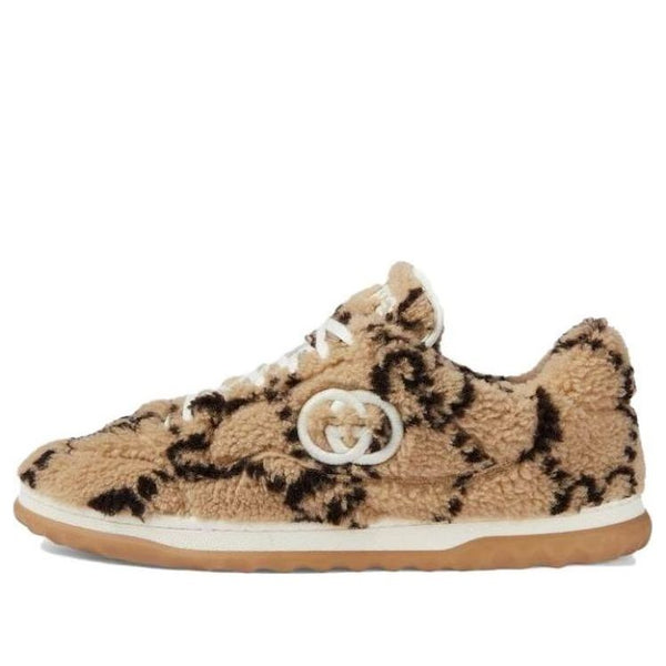 

Кроссовки mac80 sneaker 'interlocking g embroidery - beige ebony' Gucci, бежевый