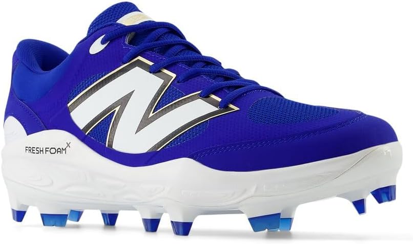 Мужские бейсбольные кроссовки New Balance Fresh Foam 3000 V7, Mercury Red/Gold, размер 6.5 M, Team Royal/White — фото 3