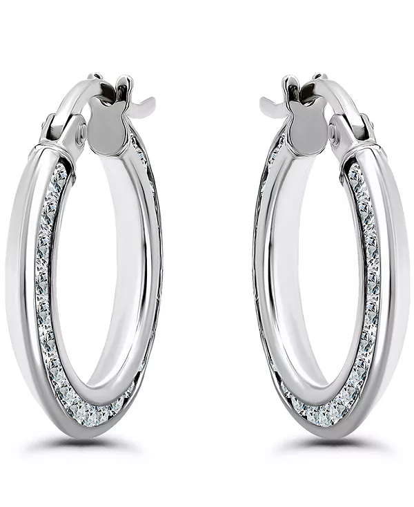 

Серьги-Кольца с кубическим цирконием (2 карата) из 18-каратного золота на основе стерлингового серебра, эксклюзивно в Macy's Giani Bernini, silver