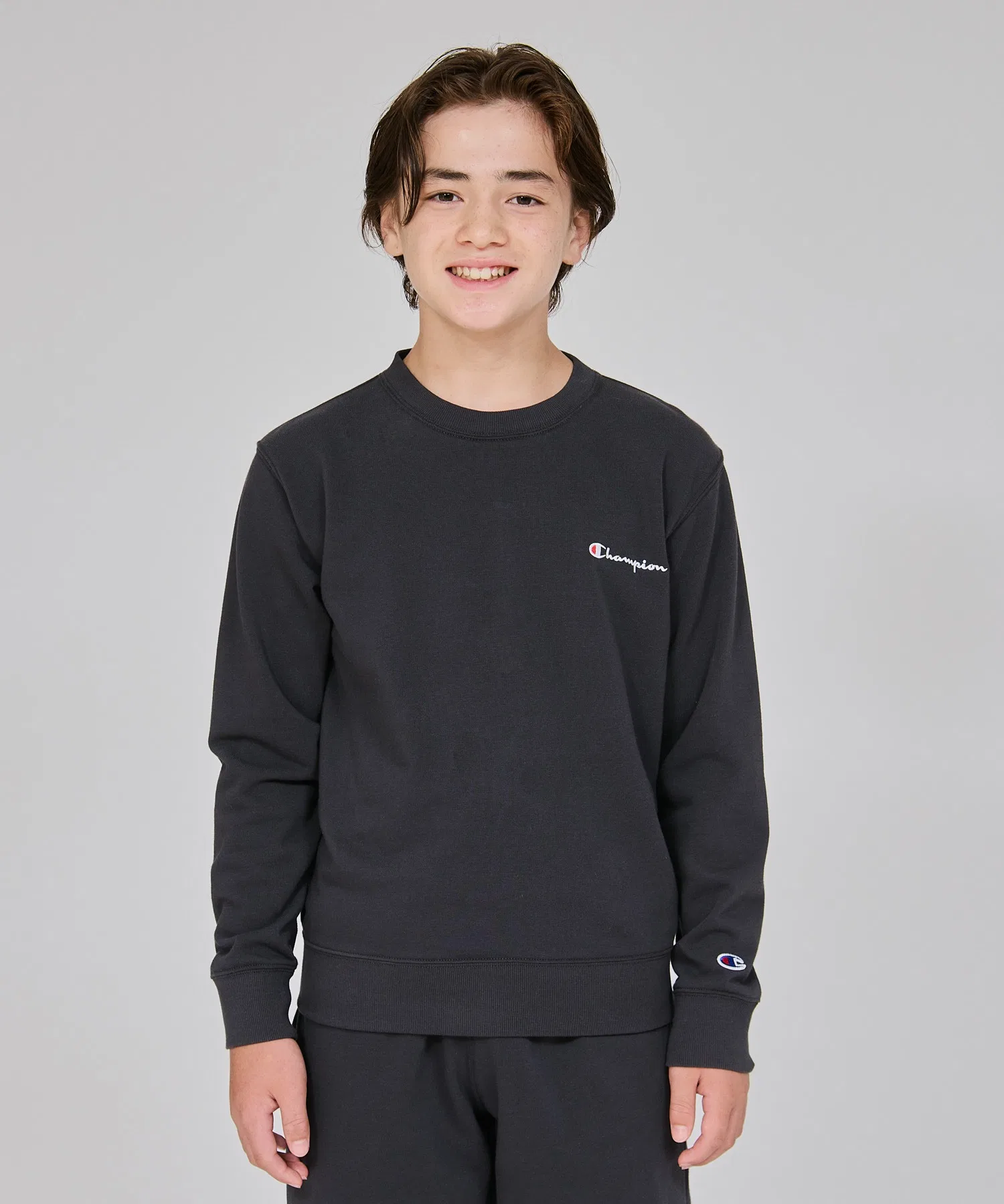 Детская футболка Champion Basic с логотипом чёрного цвета