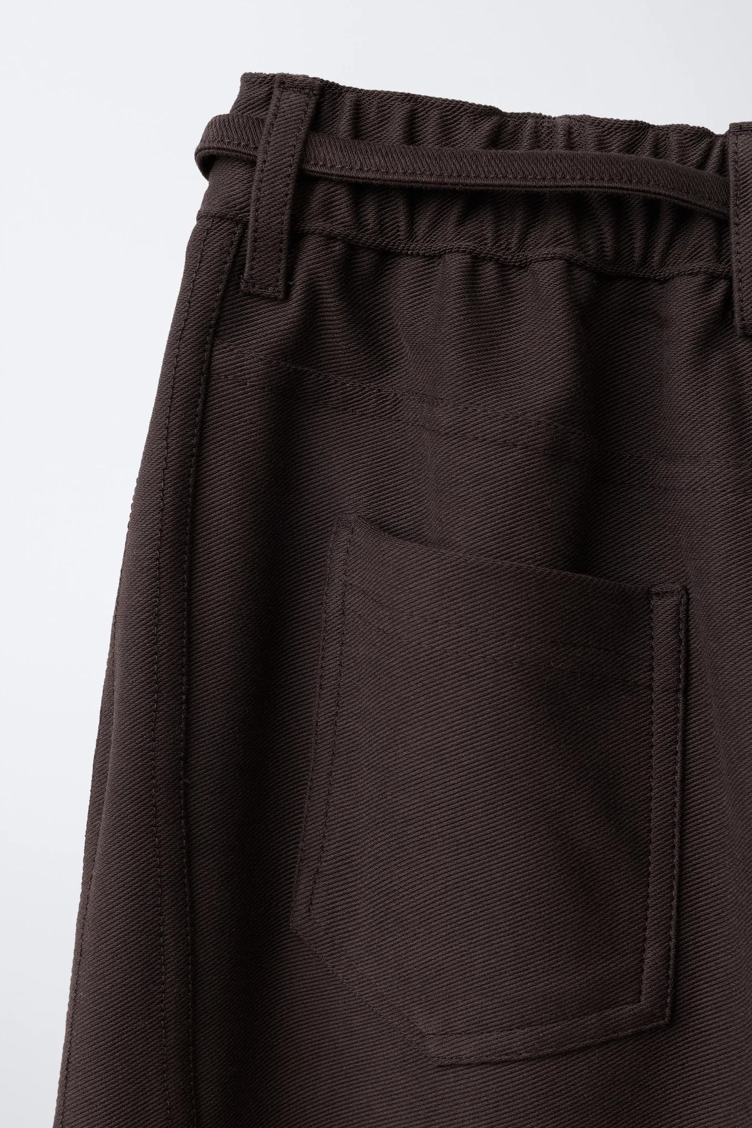 Брюки бочкообразные с завязками Zara, коричневый — фото 4