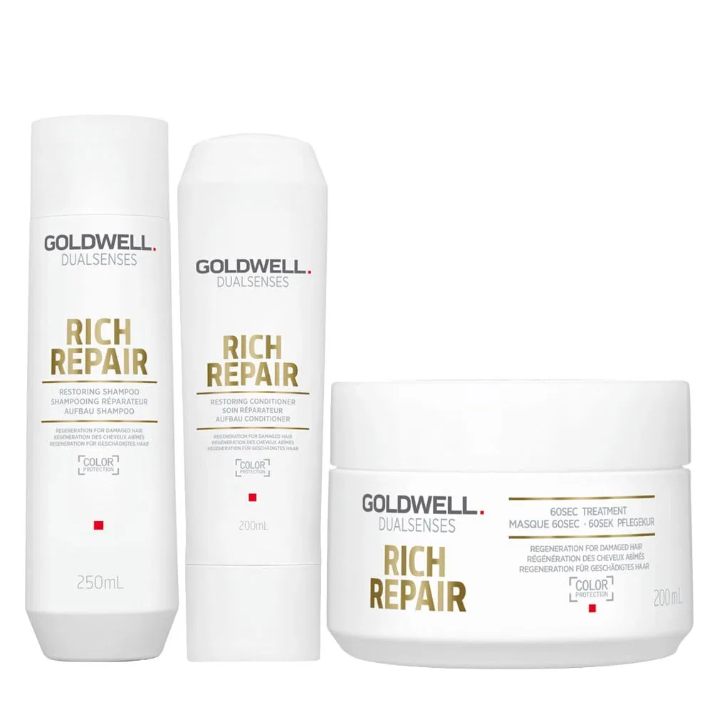Шампунь Goldwell Rich Repair 250 мл, кондиционер 200 мл, уход 60 сек 200 мл Goldwell