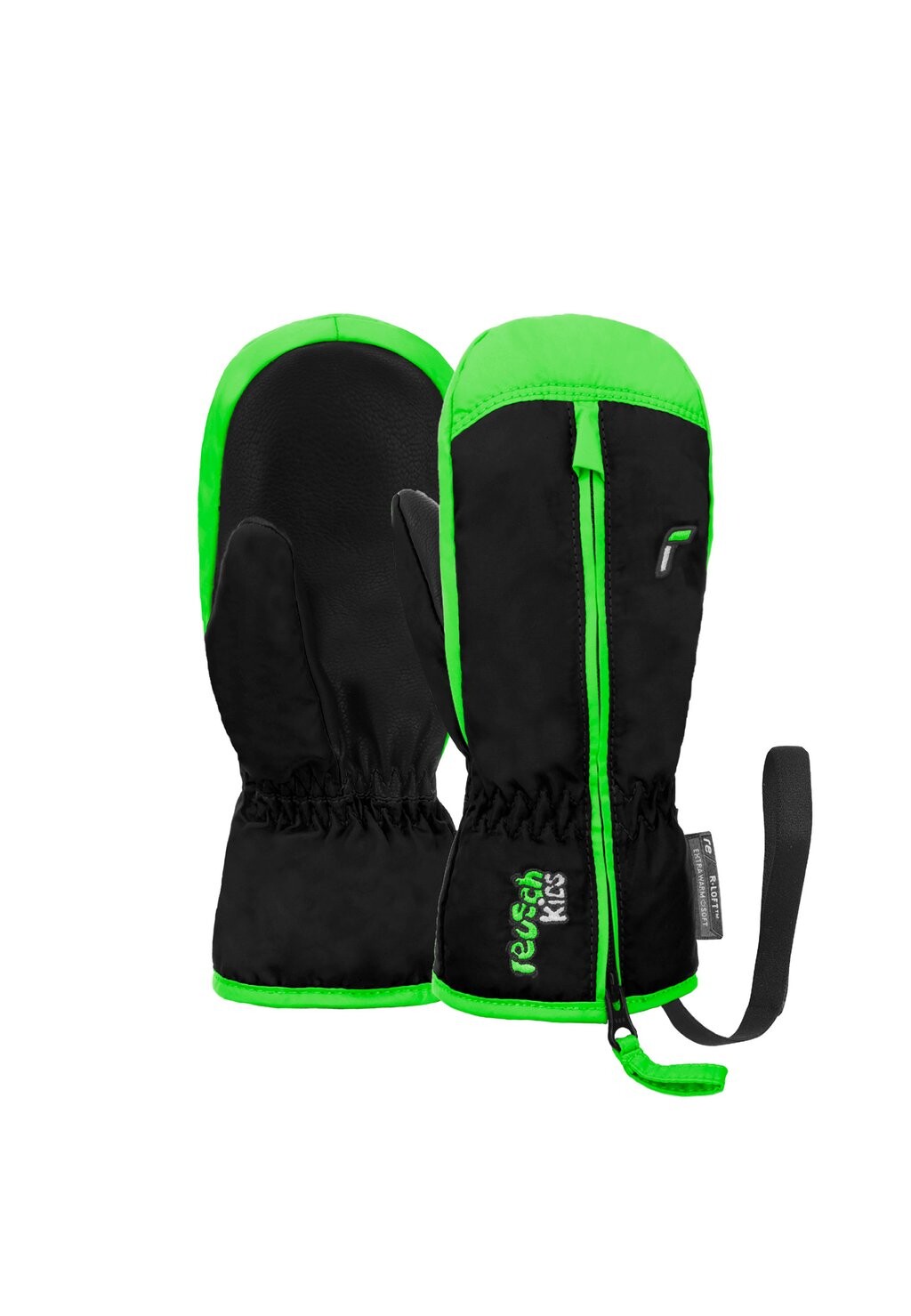 

Варежки BEN Reusch, цвет black/neon green
