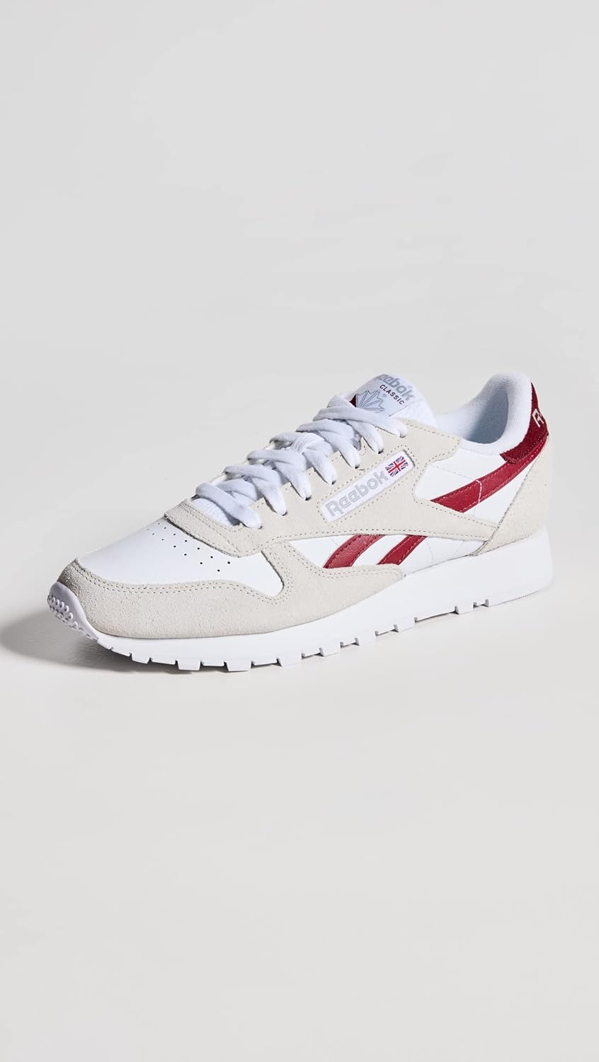 Классические кожаные кроссовки для взрослых, унисекс V1 Reebok, белый/серый/бордовый — фото 2