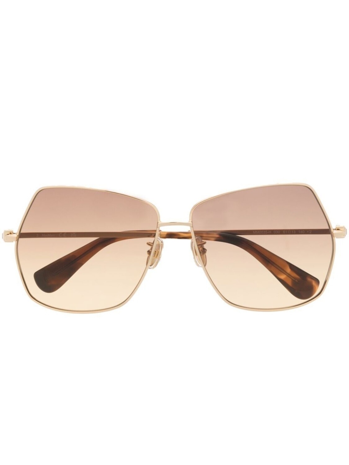 

Массивные солнцезащитные очки с градиентными линзами Max Mara Eyewear, золотой