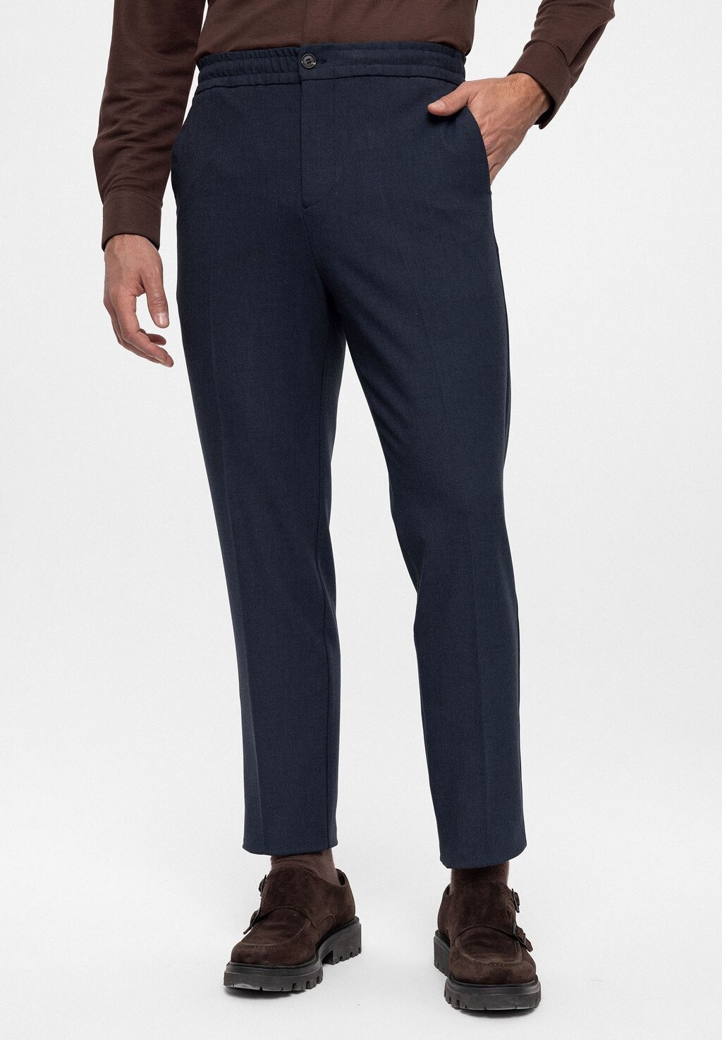 

Брюки Elastic Waist Belt Detailed Antioch, цвет navy
