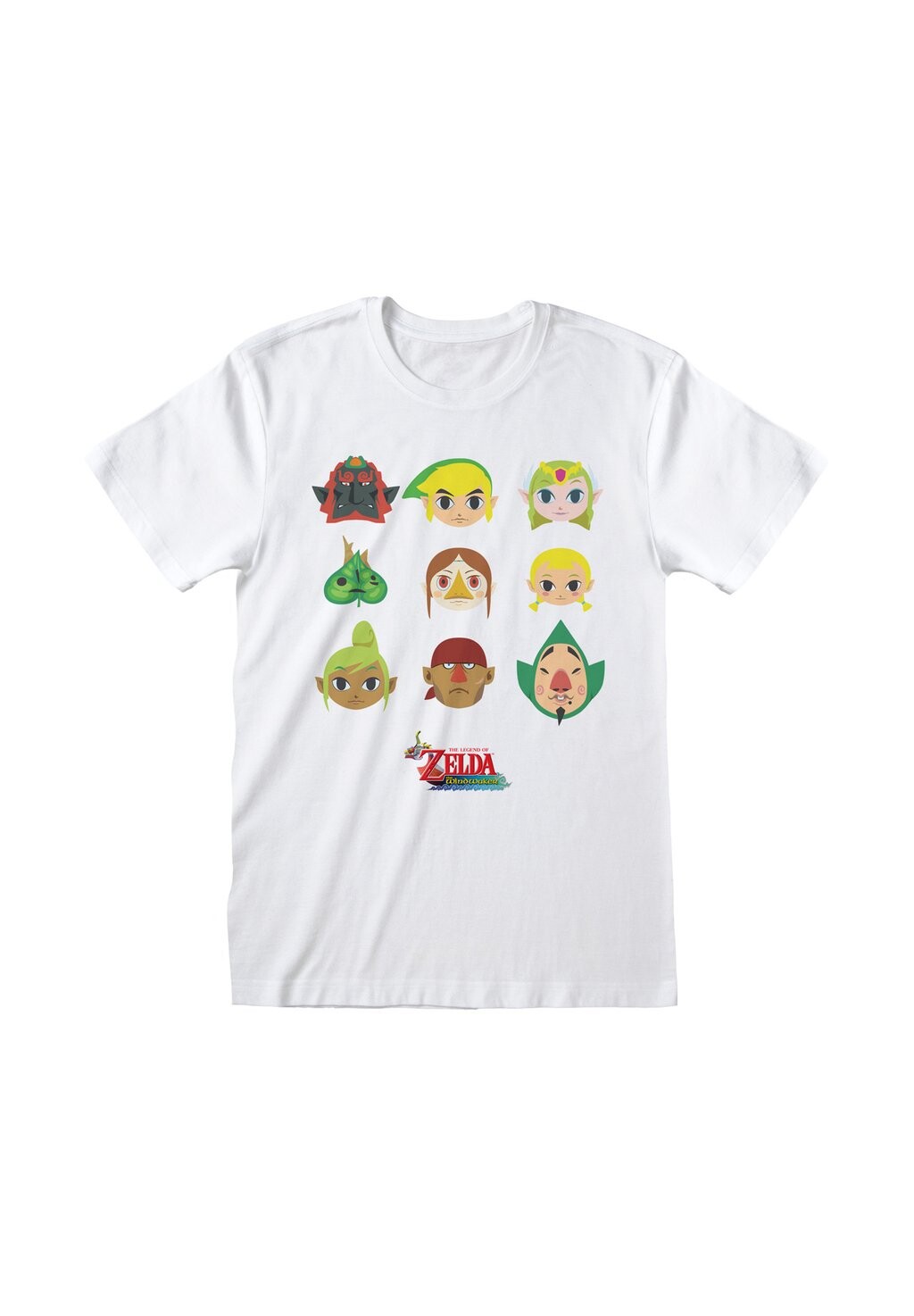 

Футболка с принтом NINTENDO LEGEND OF ZELDA WIND WAKER FACES Henry Tiger, белый