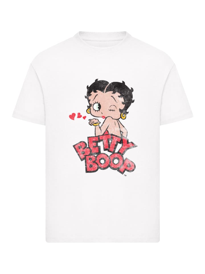 

Футболка с выцветшей графикой Betty Boop белого цвета F4NT4STIC, Белый, Футболка с выцветшей графикой Betty Boop белого цвета F4NT4STIC