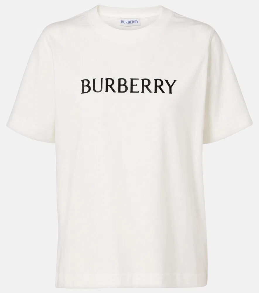 Футболка Burberry, женская, белый, хлопок