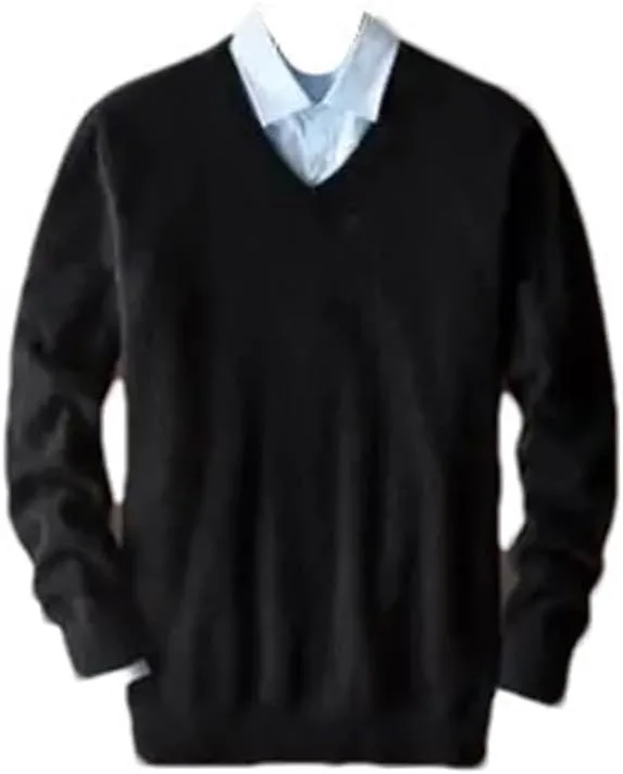 

Классический мужской свитер с V-образным вырезом, теплый пуловер с длинными рукавами