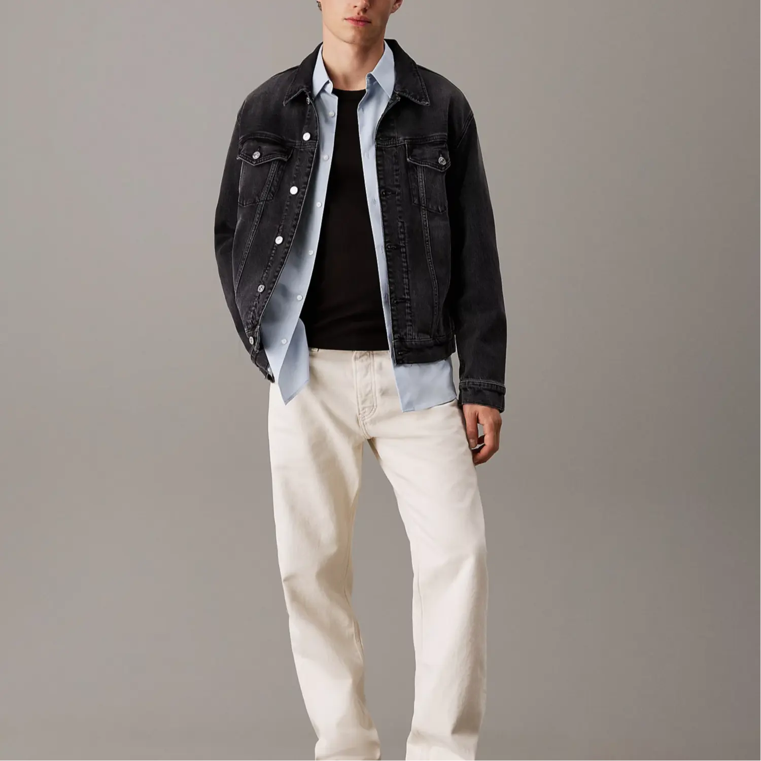 Calvin Klein Джинсовая куртка мужская черная, Denim Black — фото 2