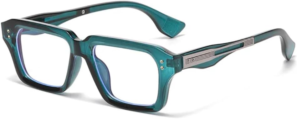 

Ретро квадратные солнцезащитные очки для женщин, градиентные линзы, защита от УФ-излучения UV400, модные прозрачные линзы, стильные мужские очки в оправе с заклепками UATXTAU, Blue Clear