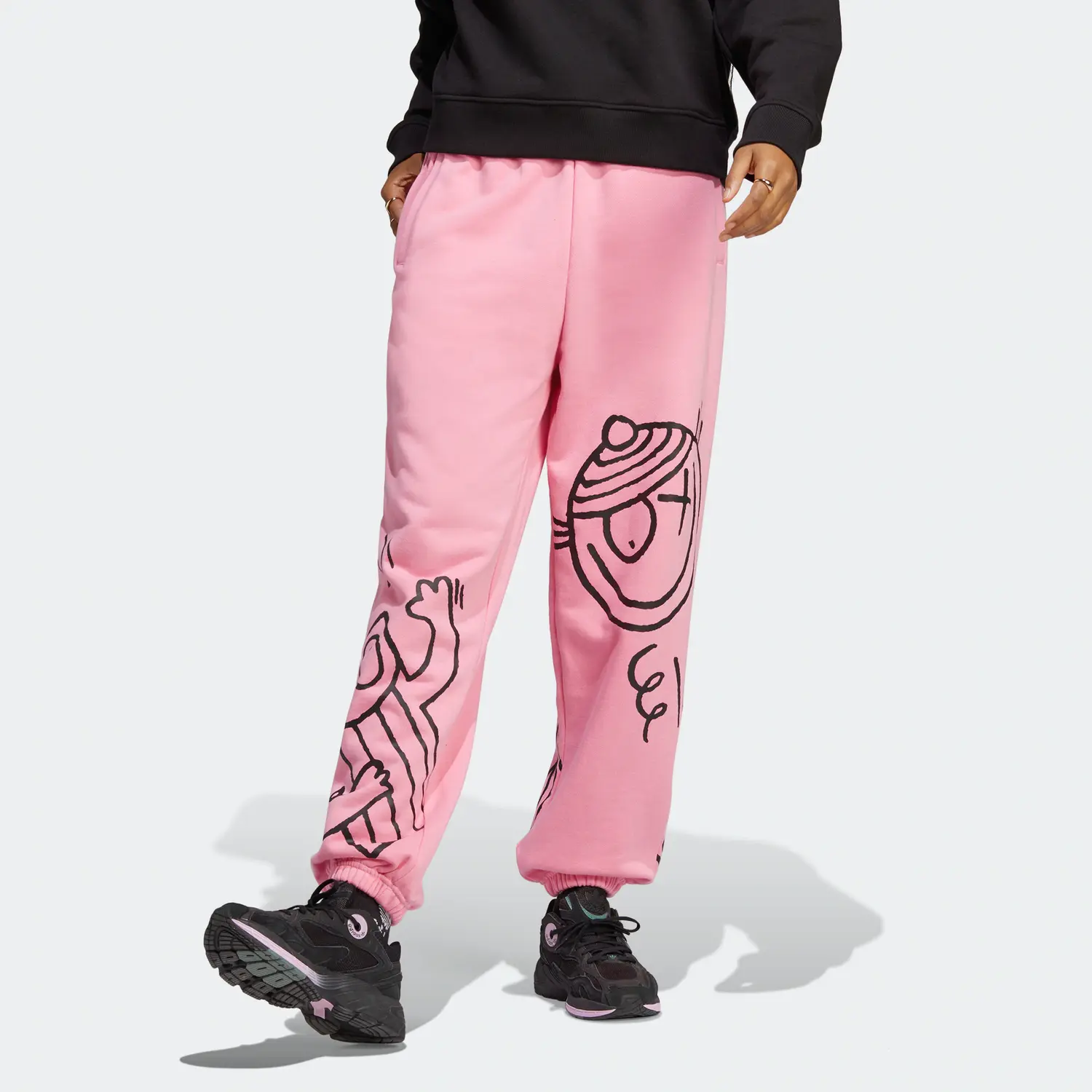 MR.A JOGGERS Вязаные спортивные штаны Женские Благословение Розовый Adidas Originals — фото 3