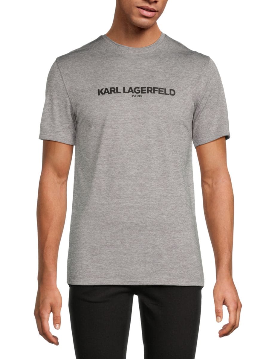 

Футболка с логотипом Rashguard Karl Lagerfeld Paris, цвет Light Grey Heather