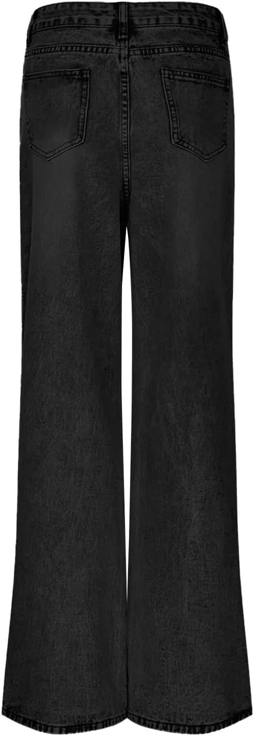 Широкие джинсы, Boyfriend, 8-black — фото 3