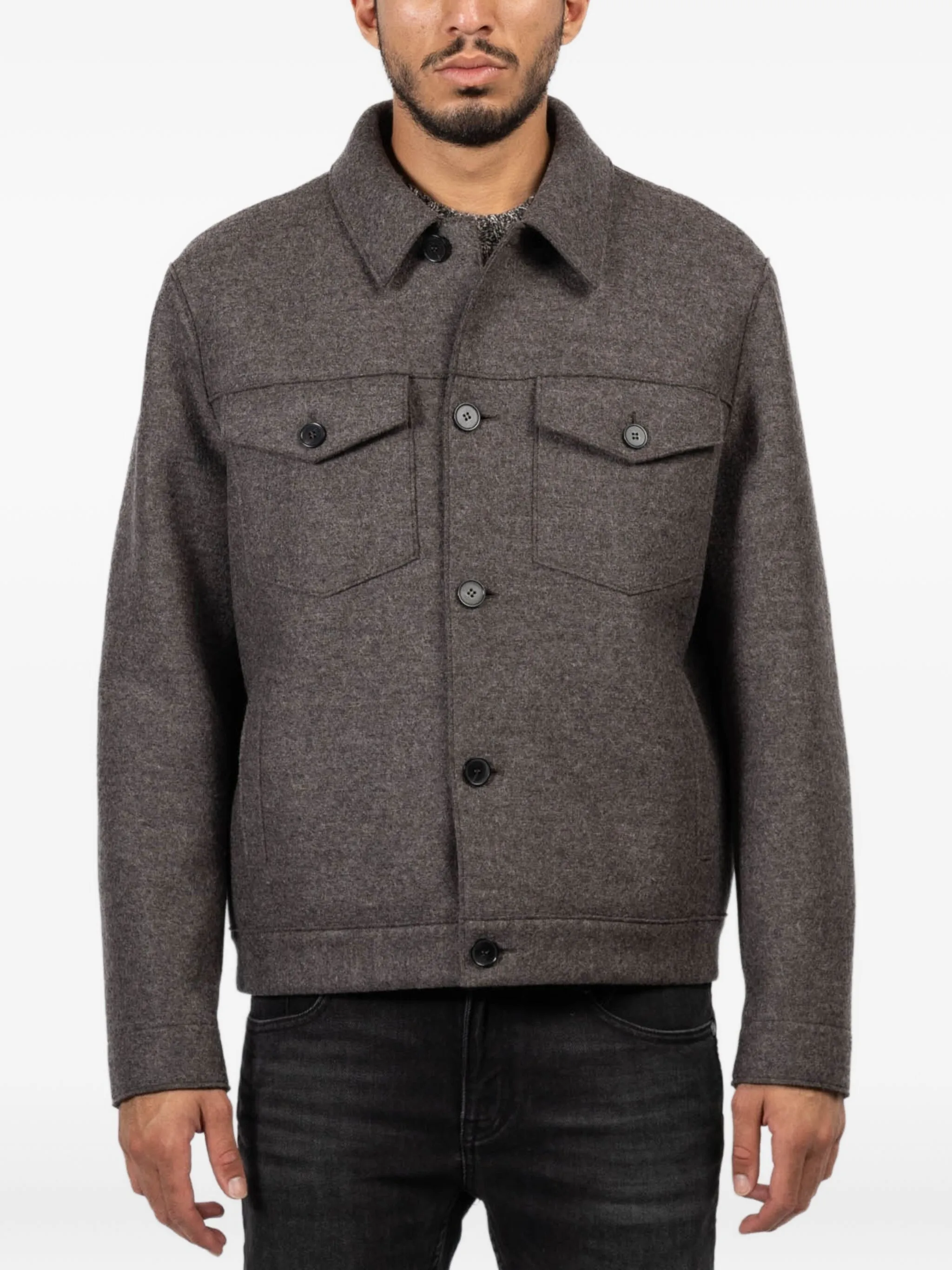 

Куртка на пуговицах с карманами Harris Wharf London, серый