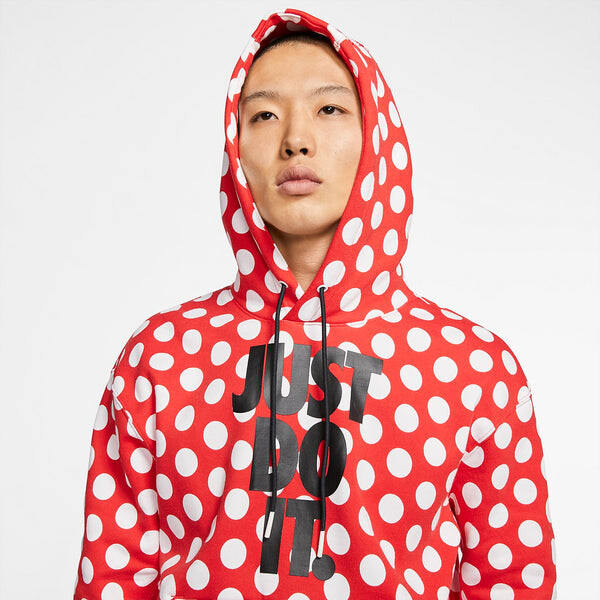 Толстовка Nike Full Out Dots Hoodie 'Red White', красный — фото 4