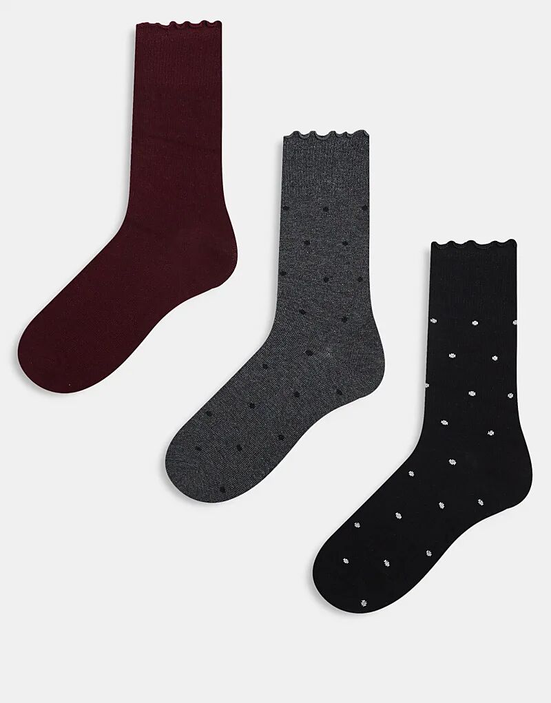 

JJXX 3 Пары носков в горошек черного цвета