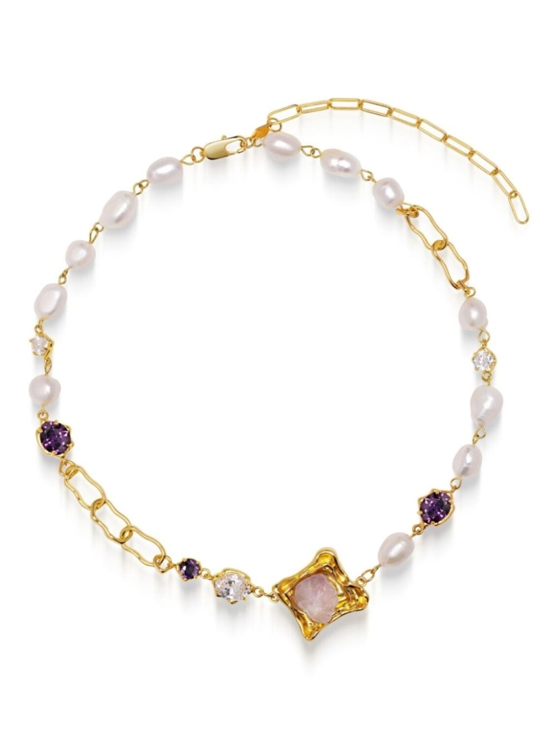 

Жемчужное колье с кристаллами Nialaya Jewelry, золотой