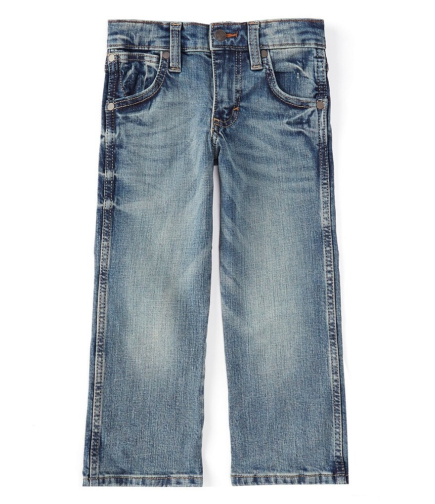 

Джинсы свободного кроя Wrangler Little Boys 2T-7 Retro из денима с буткатами, синий