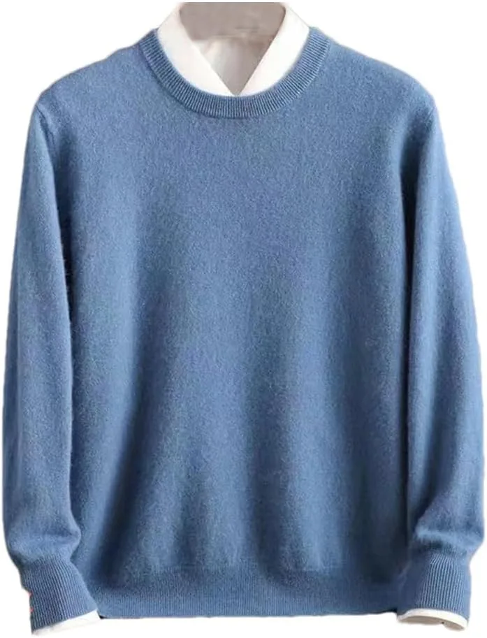 

Мужской шерстяной свитер пуловер зимний с длинным рукавом и круглым вырезом Suvoiier