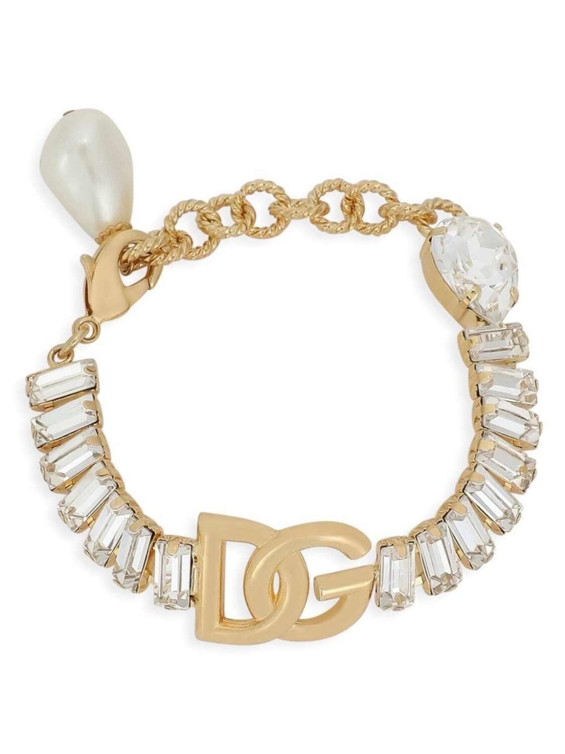 

Браслет с логотипом DG, украшенный стразами Dolce & Gabbana, золотой