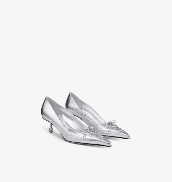 Туфли-Лодочки Scarlett 50 Vintage из металлизированной кожи Jimmy Choo, серебряный — фото 3