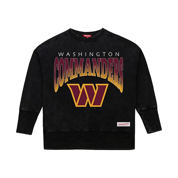 

Женский черный свитшот Washington Commanders Delineate Mineral Wash Mitchell & Ness