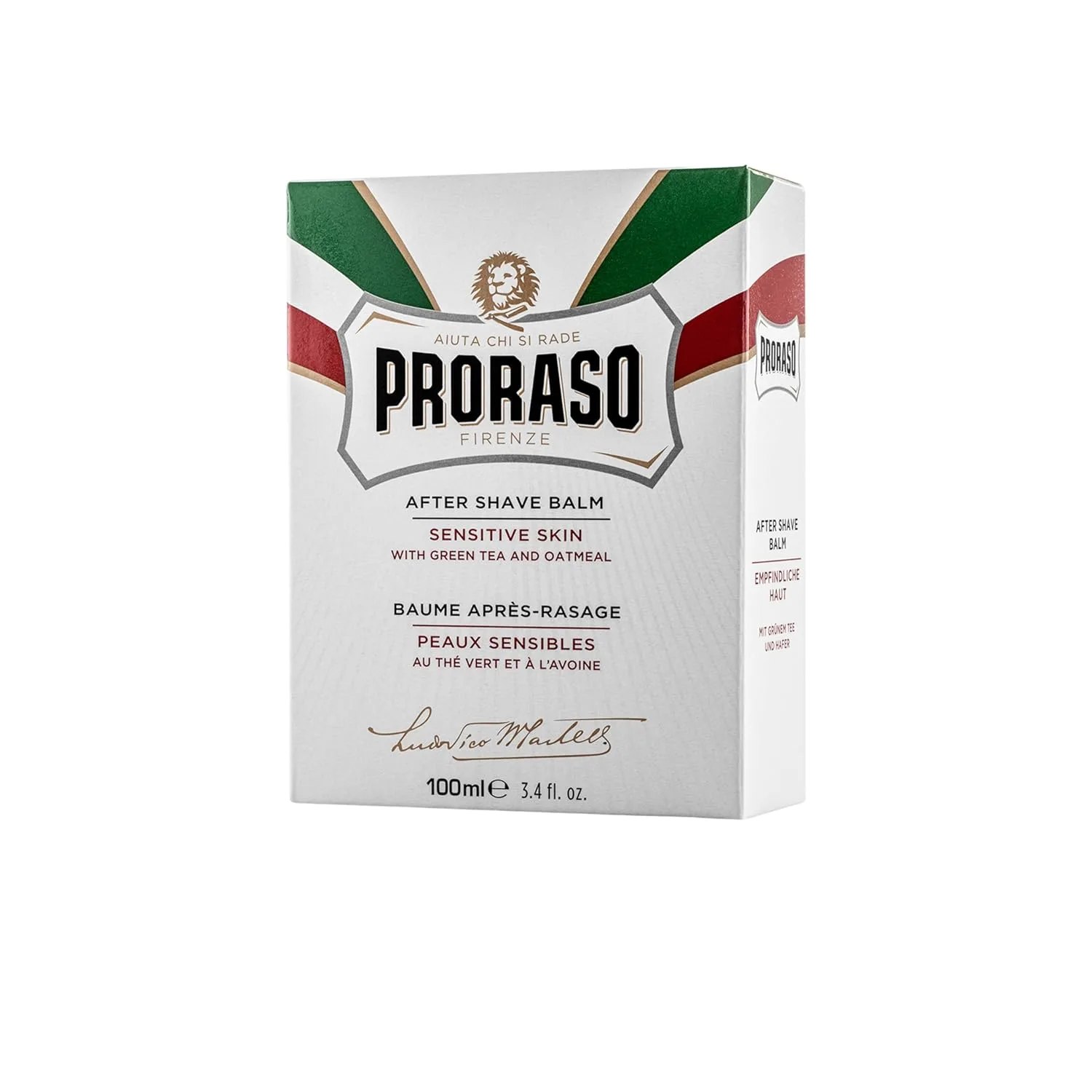 Бальзам после бритья Proraso - Овсянка и зеленый чай - Питательная и нежная формула для чувствительной кожи - Премиальное итальянское средство для бритья для мужчин - 99 г (упаковка из 2 шт.) 100 мл (2 шт.), Green — фото 3