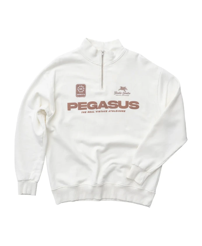 

Новая толстовка Pegasus с половинной молнией и принтом масла. Goodies Sportive, бежевый