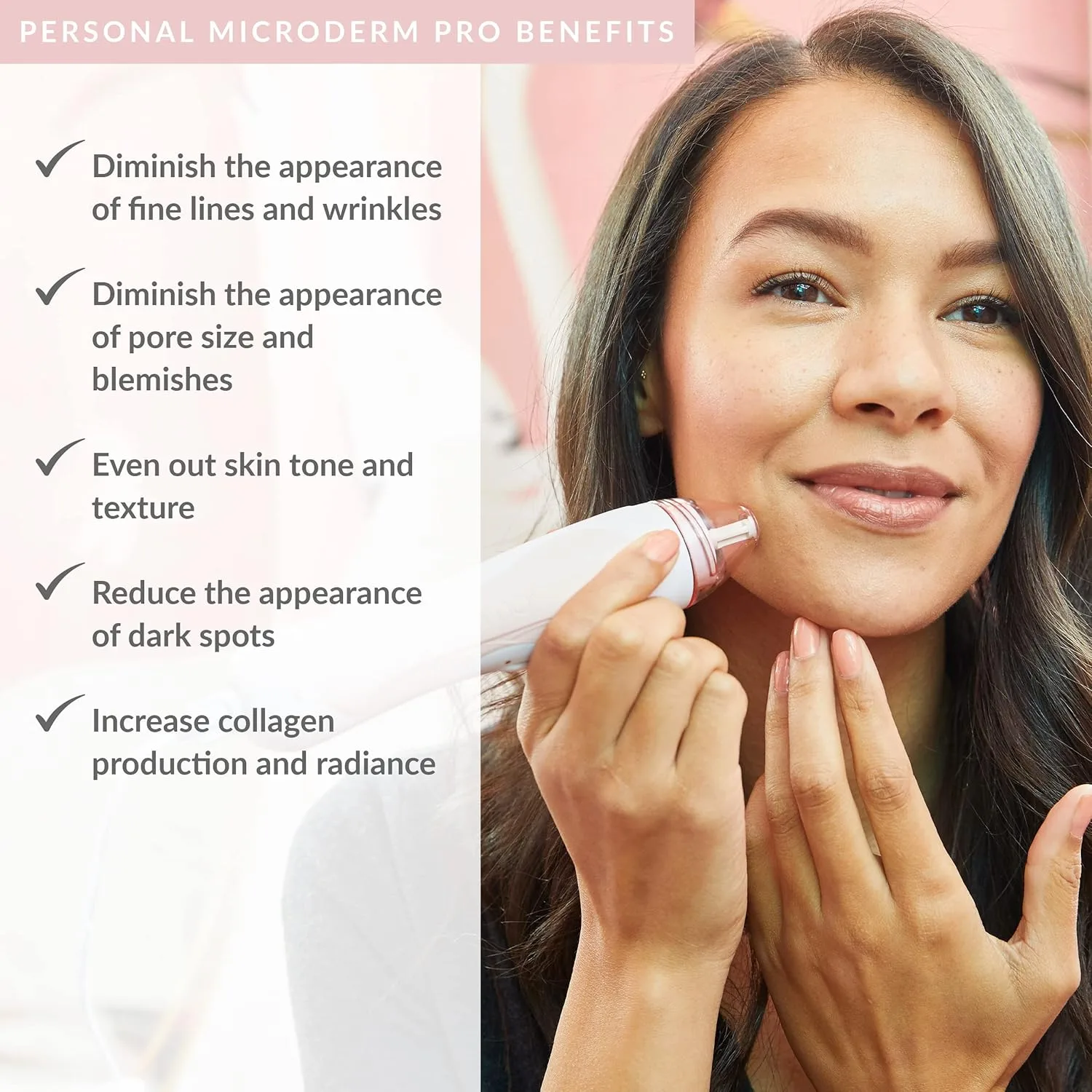 PMD Beauty Personal Microderm Pro - Инструмент для микродермабразии для домашнего использования, отшелушивающий скраб для лица и тела., Blush + Recovery Mask — фото 2
