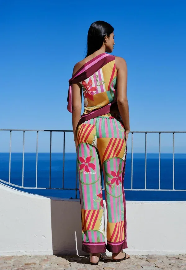 Брюки Next, pink turquoise floral print, розовый бирюзовый цветочный принт — фото 2