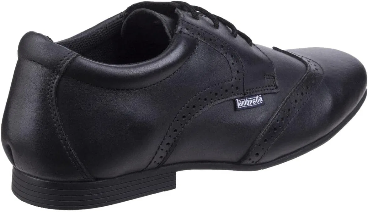Детские кожаные туфли-броги Lambretta Tomkin, Black