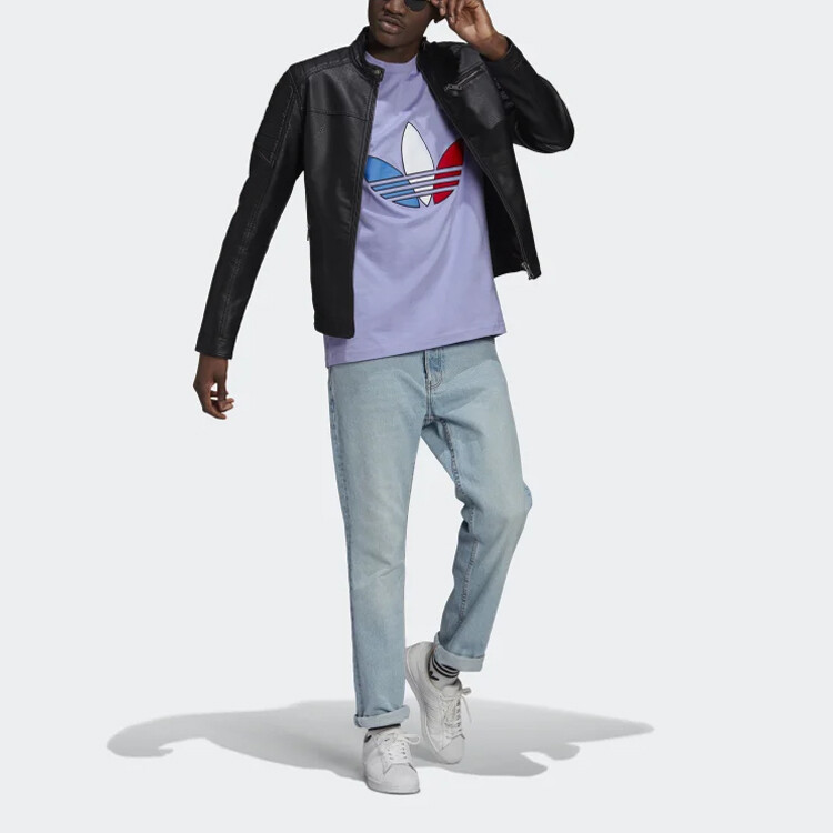 Футболка TRICOL мужская светло-фиолетовая Adidas Originals, светло-фиолетовый — фото 4