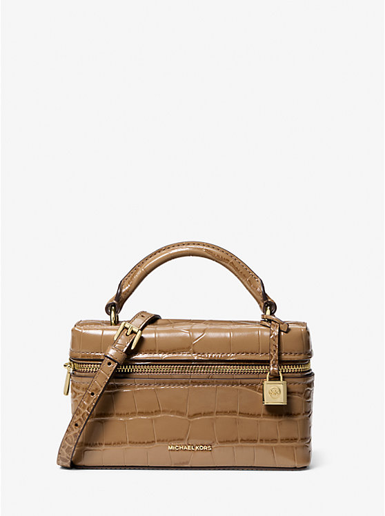 

Мини-сумка Jana через плечо из кожи с тиснением под крокодила Michael Kors, бежевый