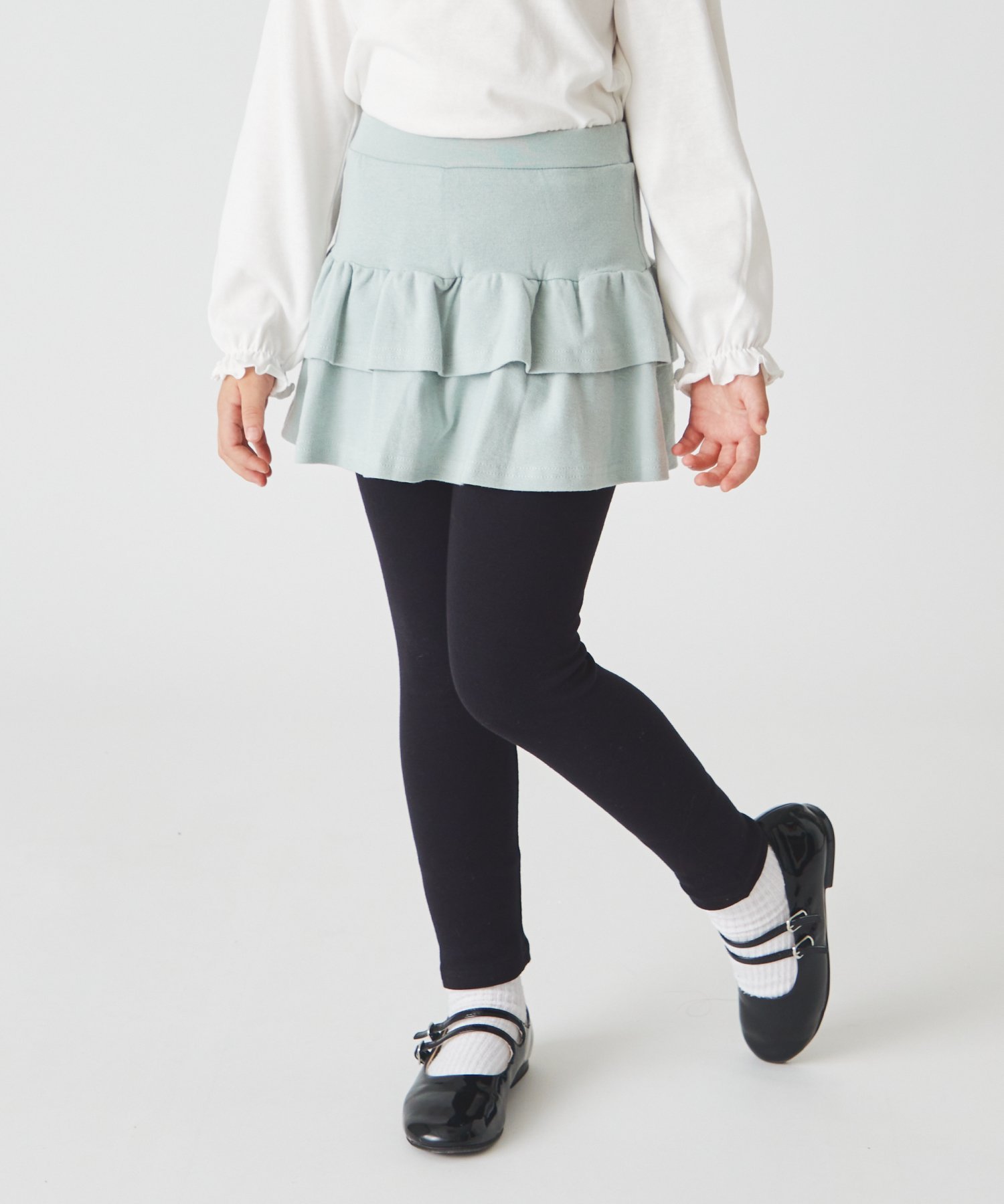 Юбка Эластичные юбки (с двухъярусными оборками) Ever Closet, Light Green C