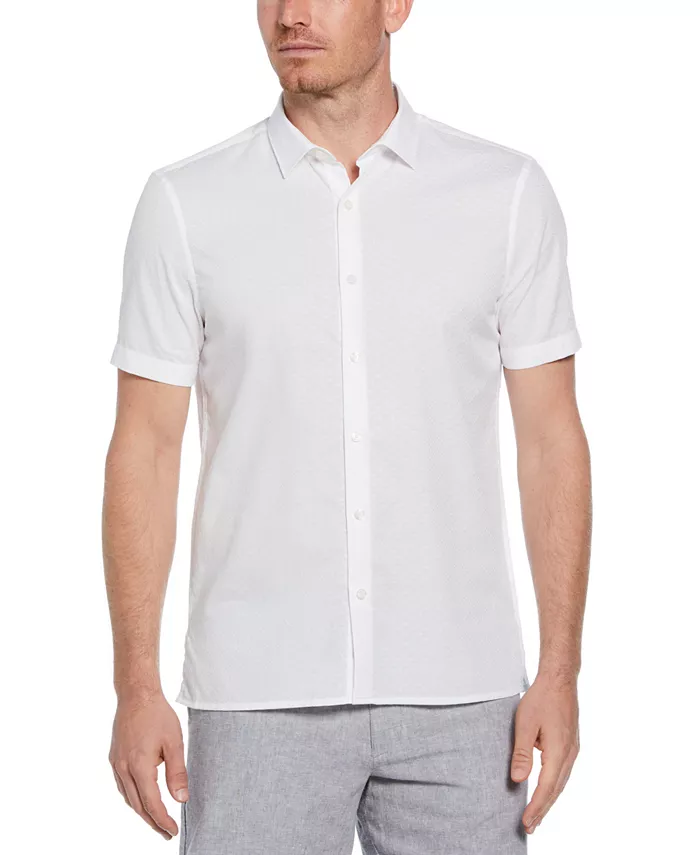 

Мужская рубашка из ткани в рубчик Perry Ellis, белый