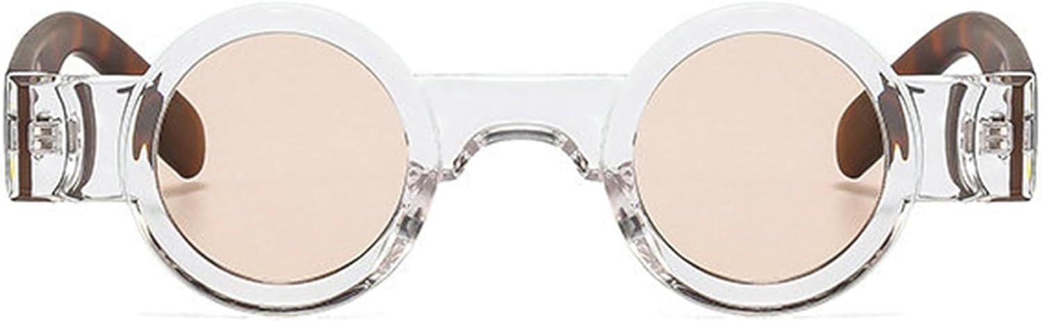 

Популярные модные маленькие круглые солнцезащитные очки для женщин в стиле ретро-панк, мужские очки с прозрачными линзами цвета океана, трендовые солнцезащитные очки с заклепками S65 helena, Clear