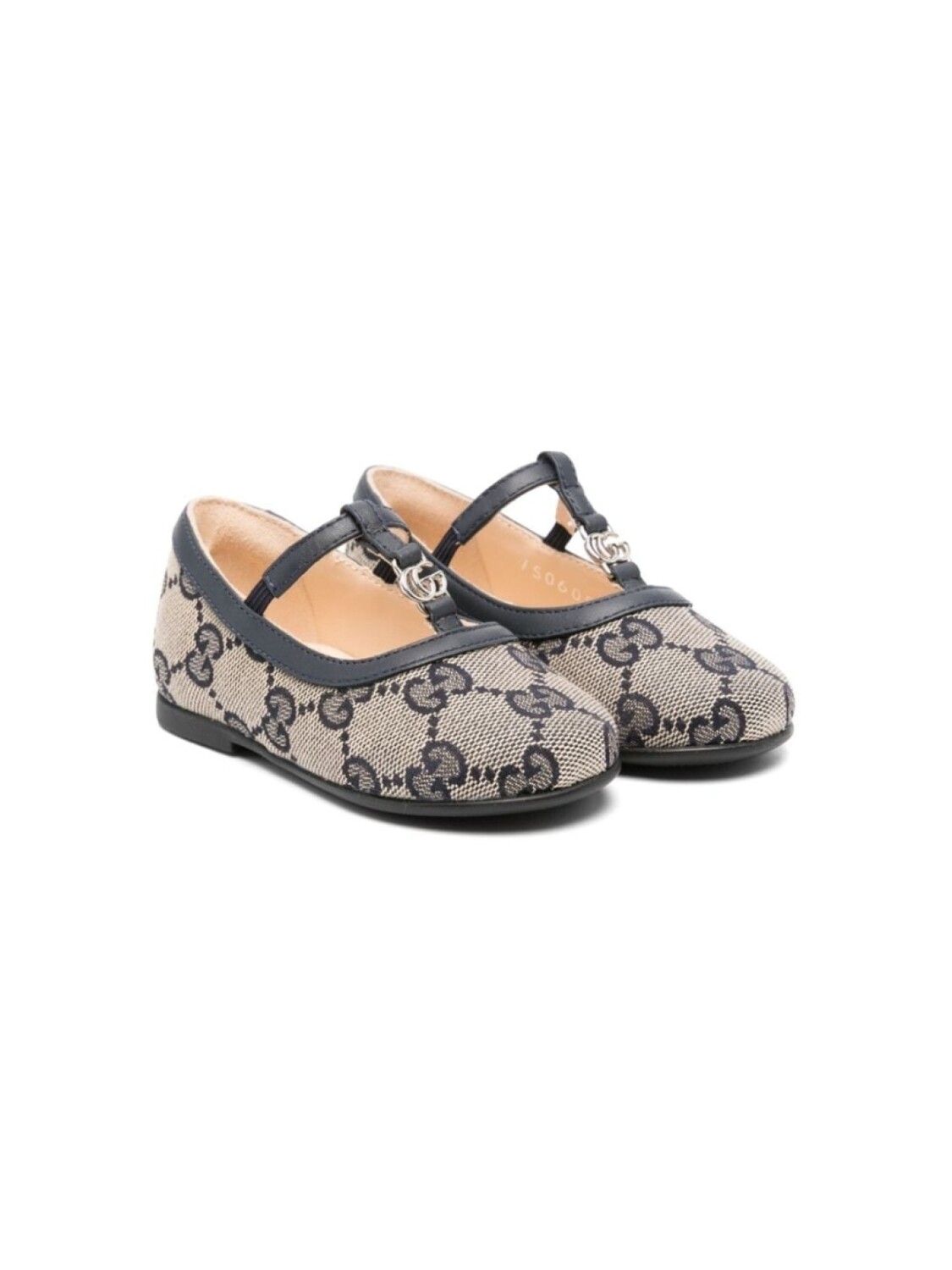

Gucci Kids балетки с логотипом Double G, синий