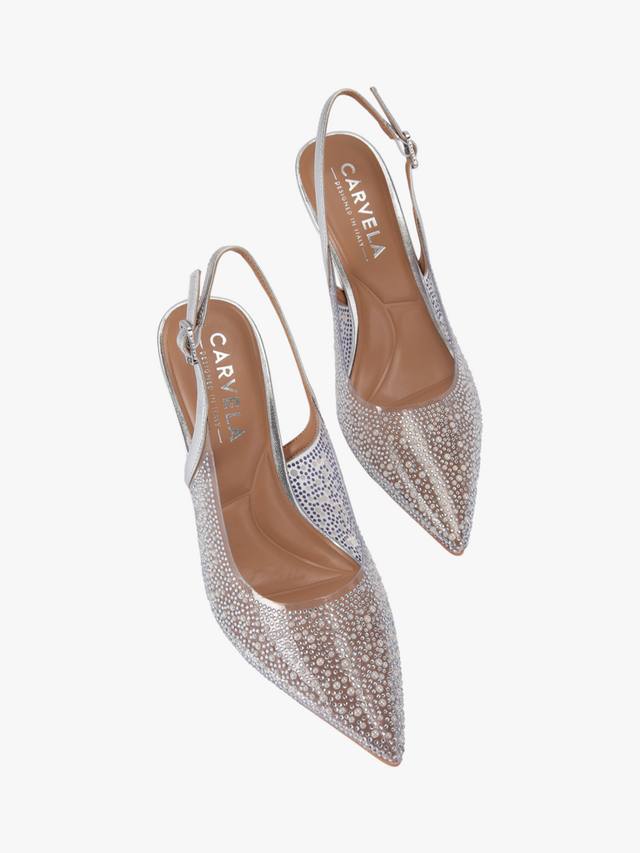 Positano декорированные виниловые остроконечные босоножки-лодочки Carvela, Silver — фото 3