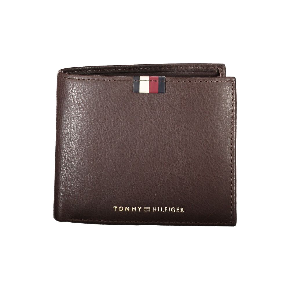 

Коричневый кожаный мужской кошелек Tommy Hilfiger