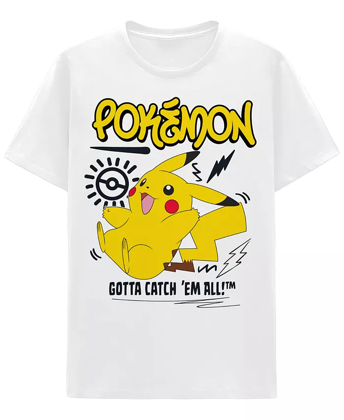

Мужская футболка с коротким рукавом и принтом Покемон Пикачу Hybrid Apparel, белый