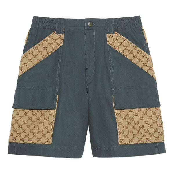 

Шорты cotton canvas bermuda gg insert shorts 'dark grey' Gucci, серый