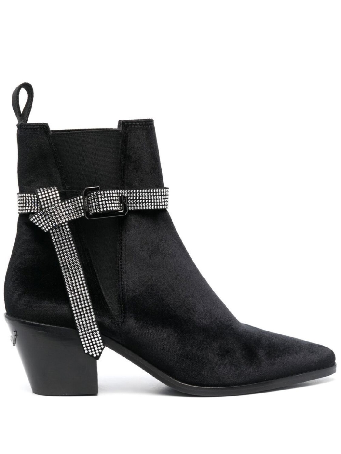

Бархатные ботинки с кристаллами Zadig&Voltaire, черный