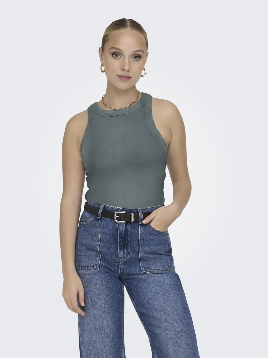 

Only майка "ONLKELLI S/S STRIPE TANK TOP CS JRS", зеленый