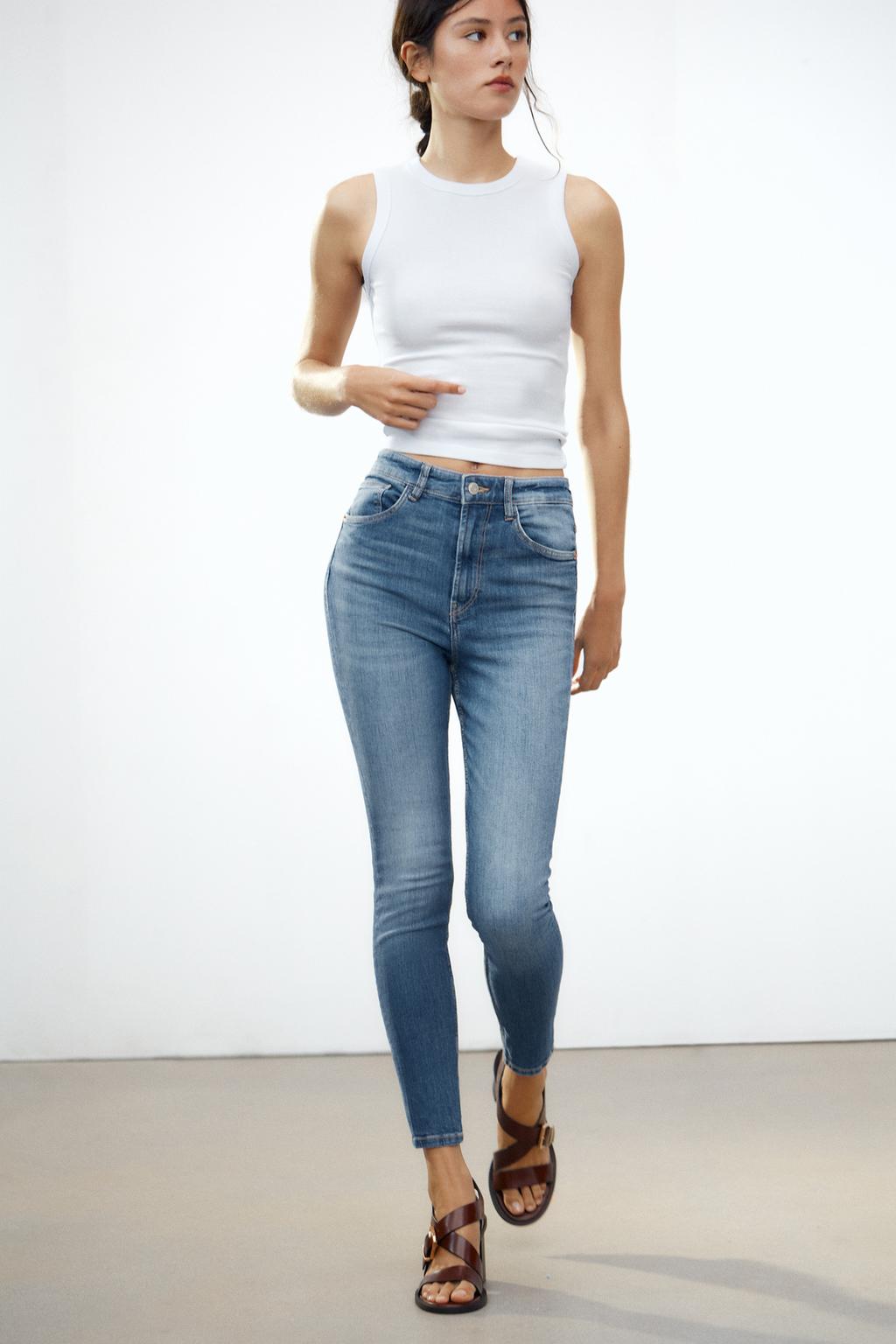 

Джинсы trf sculpt с высокой талией ZARA, цвет Indigo