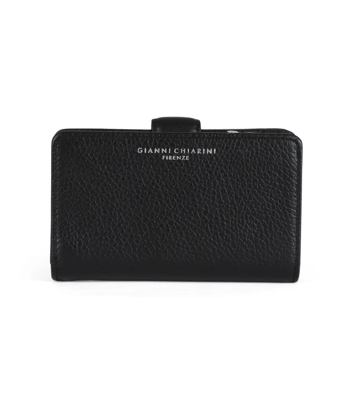 

Кожаный кошелек с тиснением и логотипом. Gianni Chiarini, черный
