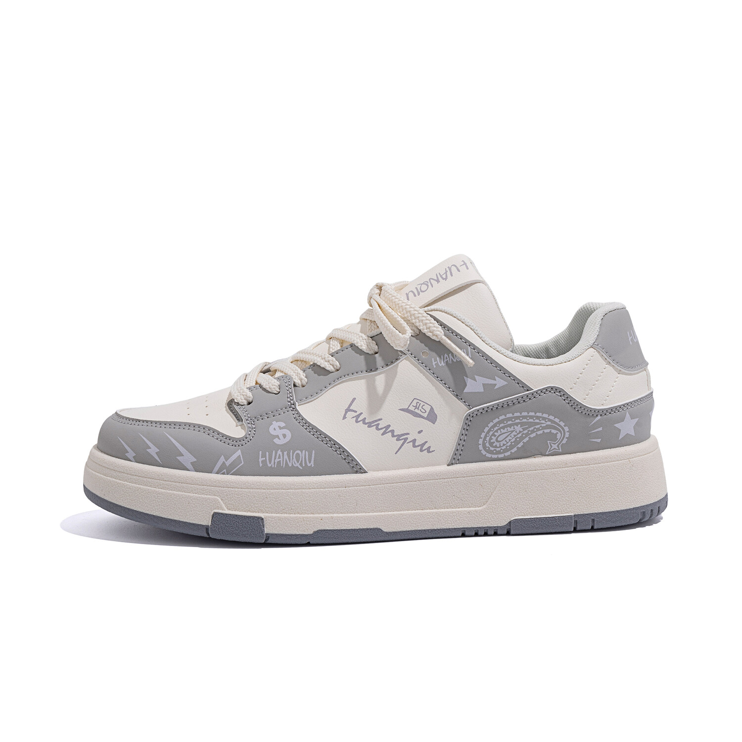 

Кроссовки HUANQIU Lifestyle Shoes Men Low-top White/Gray, белый/серый